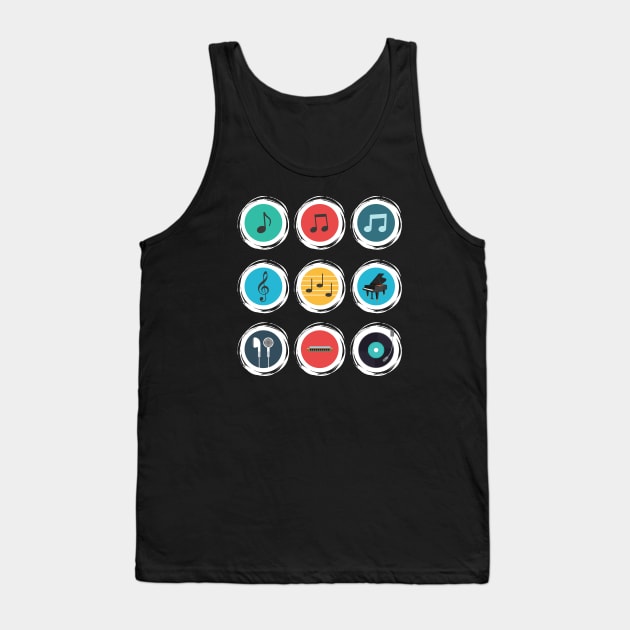 Music Lover 9 Circles Tank Top by Elysian Alcove